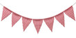 gingham bunting flag isolated on transparent background, element remove background, element for design