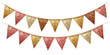 glitter bunting flag isolated on transparent background, element remove background, element for design