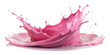 pink milky liquid splash isolated on transparent background, element remove background, element for design