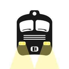 Wall Mural - Train black icon. Subway silhouette front vector icon. Public transport for passengers vector. City transport train black icon.
