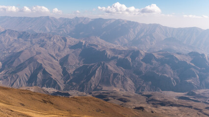 Canvas Print - View from volcano Damavand in Elbrus mountain range, Iran