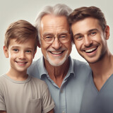 Fototapeta  - Dziadek, ojciec, syn, wnuk