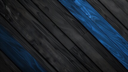 Wall Mural - Black and blue wood grain background, simple lines, black gray stripes, mobile phone wallpaper