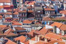Aerial View Of Porto A Cityscape With Old Orange Rooftops