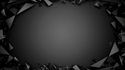 Wall Mural - Black abstract polygonal background with a 3D effect.