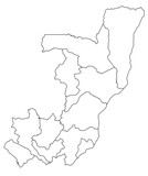 Fototapeta Dmuchawce - Outline of the map of Republic of the Congo with regions