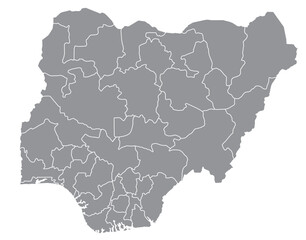 Outline of the map of Nigeria with regions