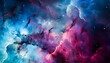 space galaxy background with stunning views of nebulae and stars with stunning colors, nebula wallpaper with red and blue space clouds