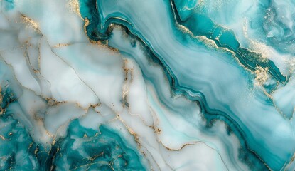 Canvas Print - Turquoise marble stone