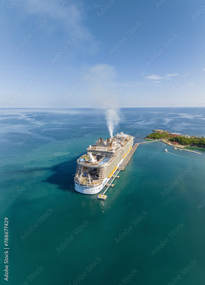 Labadee Ocean Cap-Haïtien, Haiti - 16 April 2024: Aerial view of Labadee, Allure of ...