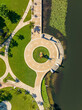 © AmazingAerialAgency - Aerial view of Lake Mirror with Frances Langford Promenade, Downtown Lakeland, Florida, United States.