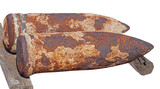 Fototapeta Zwierzęta - Old rusted World War II ammunition shell of artillery