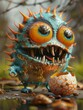 Adaptation The colorful baby monster adapts to its new environment, leaving the broken egg behind as a memory of its beginnings