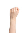 © valiantsin - Clenched fist up, hand gesture isolated on white background