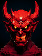 Pixel Devil 8 bit style, 8 bit pixel devil character, pixel devil