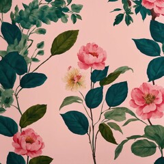 Sticker - seamless floral pattern