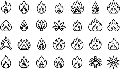 Wall Mural - set of Fire icon vector set, flat icon