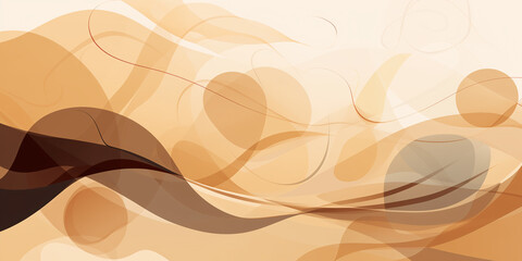 Poster - Coffee background, soft waves in brown tones