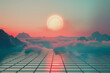 © Ahmed - Vaporwave abstract distant depth grid modern background