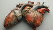 Cross Section View of Human Heart,
3d realistic anatomically correct human heart with venous system