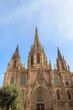 Facade of Gothic Cathedral of the Holy Cross and Saint Eulalia in Barcelona, Spain