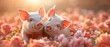Piglet Pals' Curiosity Blooms. Concept Animal Photography, Adorable Pigs, Nature Exploration, Curiosity, Spring Awakening