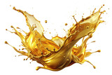 Fototapeta Na sufit - Gold yellowish liquid oily dense substance of a splash shape. dynamic liquid. for bath shower emulsion. Luxury-like door valuable substance that is wealth and valuable.
