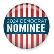 2024 Vote Democrat Design with Patriotic Nominee Red white and Blue Stars and Stripes