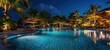 © Ibad - Luxurious tropical resort pool in the night