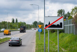 Fototapeta  - obszar zabudowany - przepisy drogowe w polsce-  duże kary finansowe - mandat 