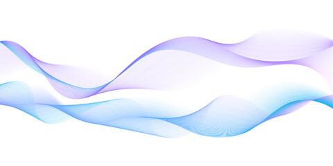Poster - Abstract background wave lines pattern flowing dynamic gradient smooth blue purple pink color isolated on white background. Contemporary design in the concept of AI technology, music, sound, equalizer