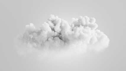 Wall Mural - 3d render, abstract white cloud, isolated on white background. fluffy cumulus