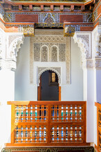 Ornate Moroccan Architecture With Intricate Wood And Plaster Work