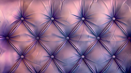 Wall Mural - A close up of a pink and purple tufted leather texture with a mesh pattern resembling wire fencing, showcasing symmetry and circles in shades of violet and electric blue