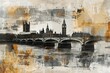 Vintage Texture Over London Bridge - Artistic Interpretation