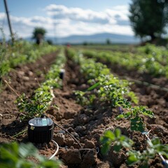 soil sensor technology displayed in a high-resolution image, focusing on its integration in an organ