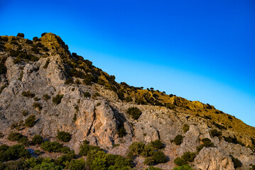 Canvas Print - Beautiful mountain hills in Rhodes, Greece.