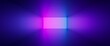 3d render, abstract neon geometric background, inside the empty box illuminated with pink blue light