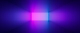 Fototapeta  - 3d render, abstract neon geometric background, inside the empty box illuminated with pink blue light