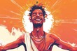 overjoyed young hindu man with infectious smile and positive energy studio portrait illustration