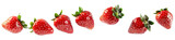 Fototapeta Nowy Jork - Delicious ripe strawberries floating over isolated transparent background