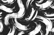 seamless pattern with wavy swirled brush strokes in black and white abstract background wallpaper