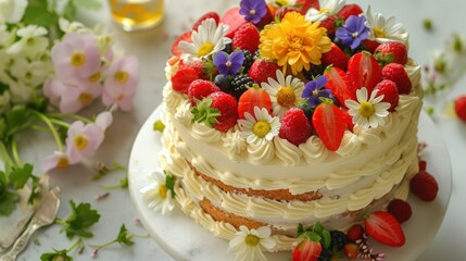 Sticker - Delight in a luscious summer cake