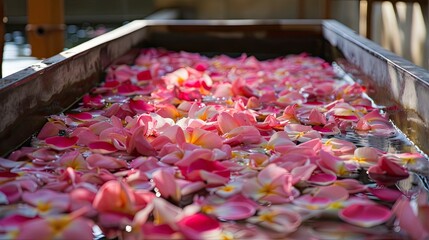 Canvas Print - The spa exuded a delightful fragrance of fresh flower petals