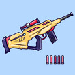 illustration of a nerf gun with isolated background