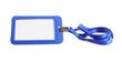 © New Africa - Blank blue badge with string isolated on white