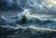 large wave ocean sky background tears rain time die deep boats element vague