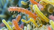 © CrazyJuke - Macro image displays small bacteria with thin cell walls and linear arrangement, Ai Generated.