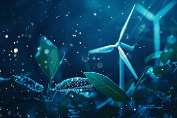 Wall Mural - Renewable energies are the future of the earth. Wind and Sun.