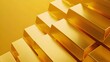 Uniformly Stacked Gold Bars on a Seamless Golden Background